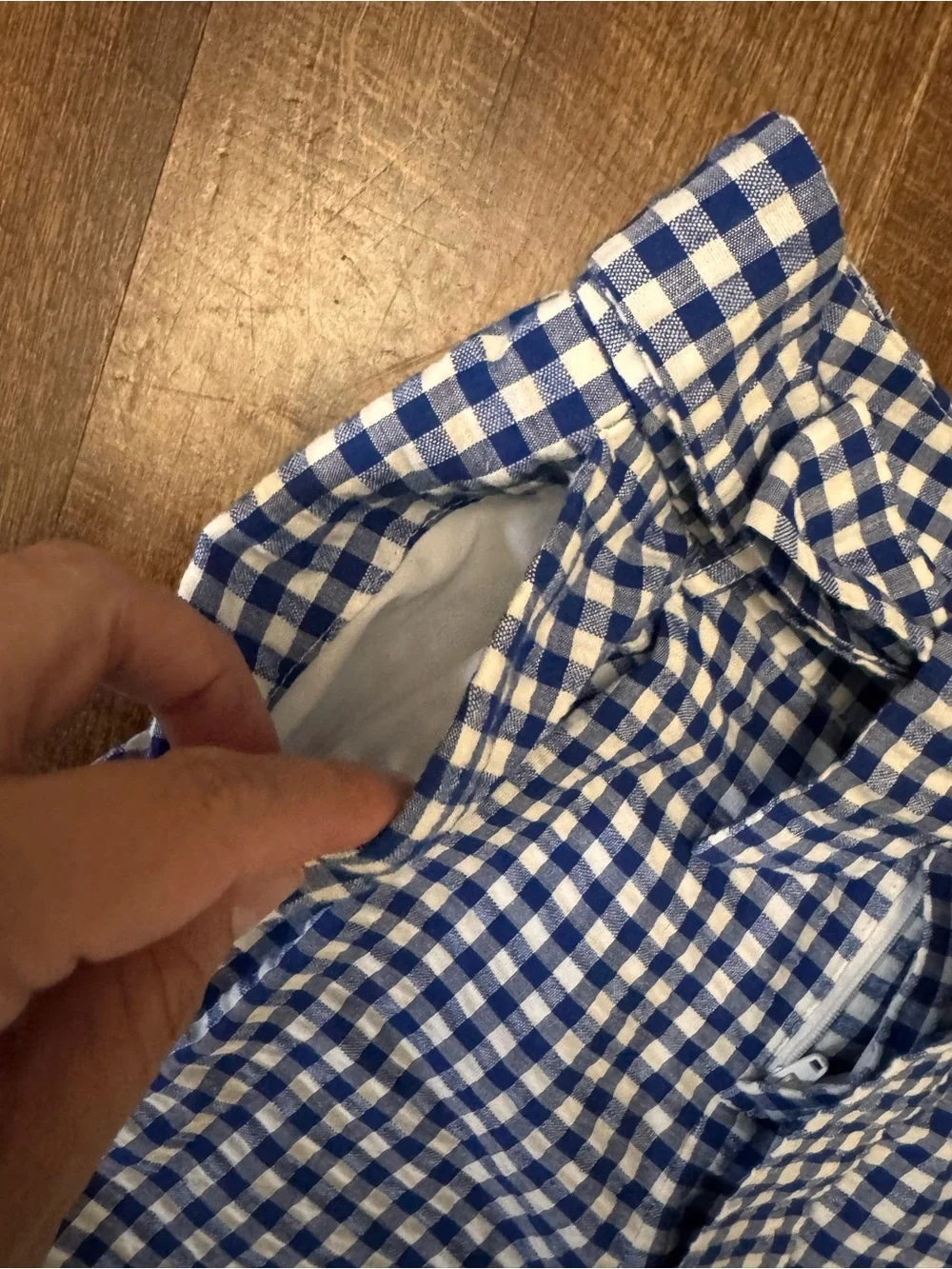 Banana Republic Blue Gingham Paperbag Tie Waist Ankle Pants Size 2 Linen Cotton